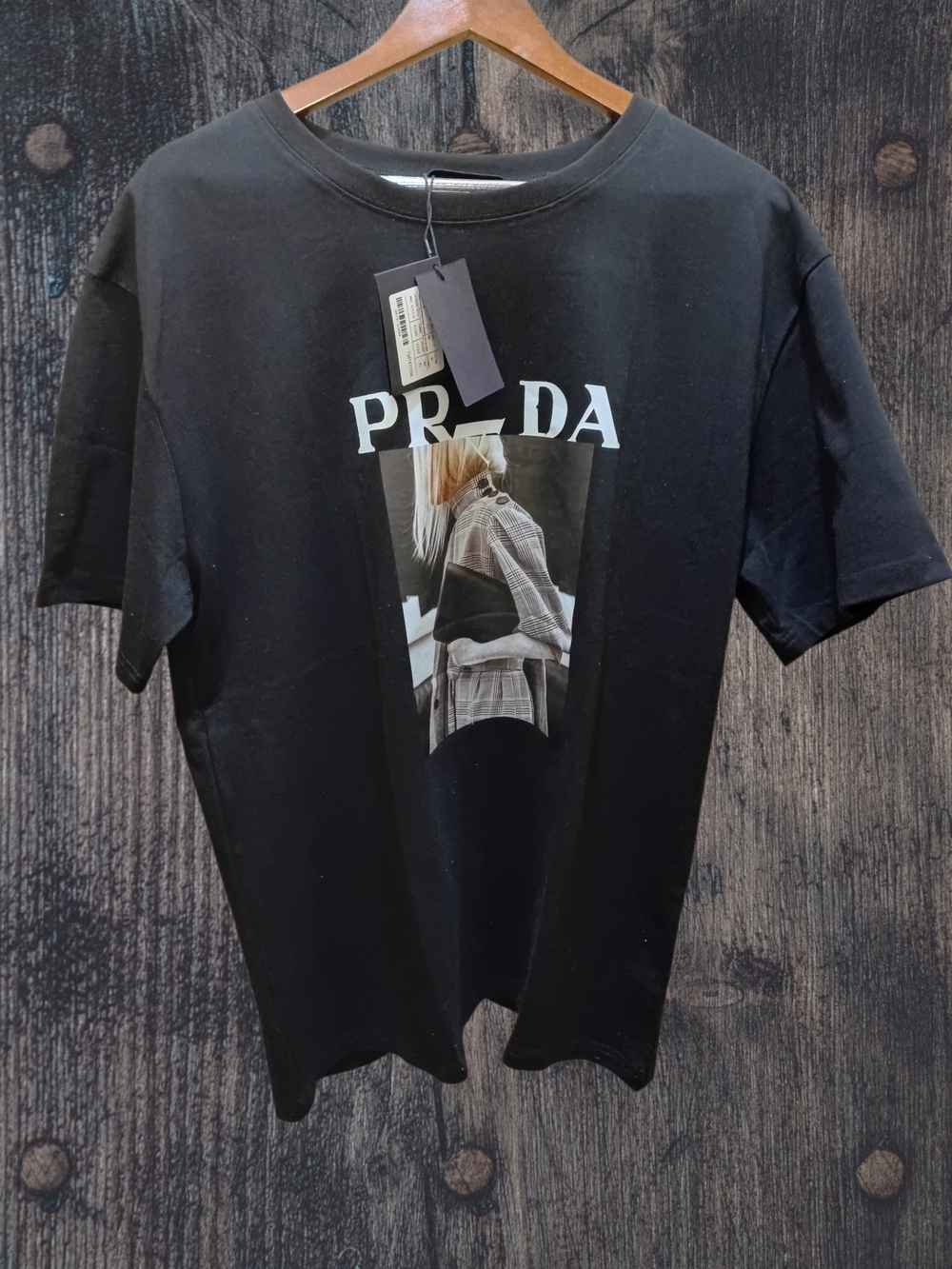 PRADA Black Graphic Logo Tee